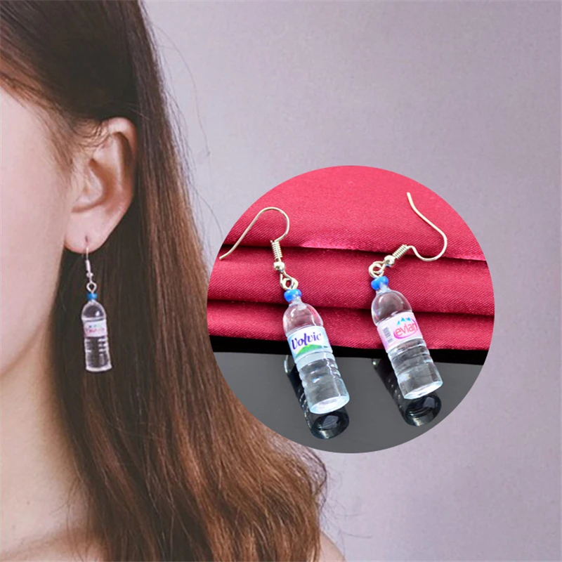 

Fashion Spring Water Bottle Pendant Dangle Earrings For Women Jewelry Accessories Holiday Party Gift Creative