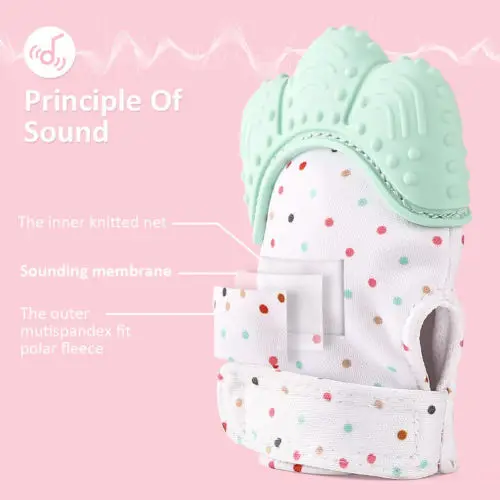 Силиконовые детские перчатки для прорезывания зубов конфеты обертка звук