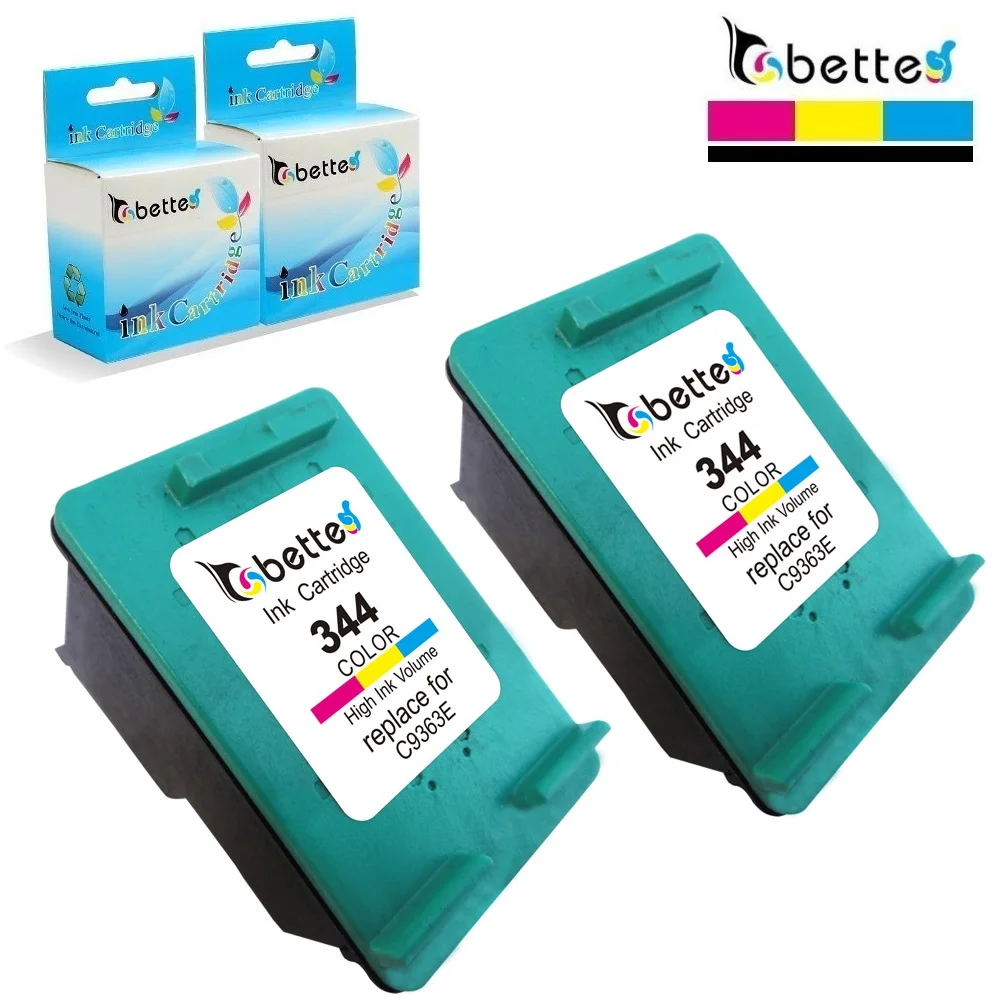 2PK BETTE Замена чернильных картриджей для hp 344 hp344 Deskjet 6940 6940dt 6943 6980 6980dt 6983 6988 6988dt D4100 PSC