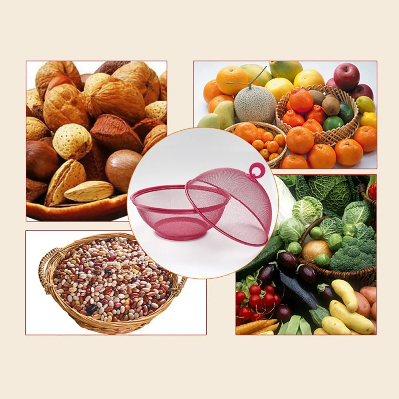 

Grid Fruit Basket Iron Fruit Plate With Lid Kitchen Dishwashing Drain Basket For Table Decoration