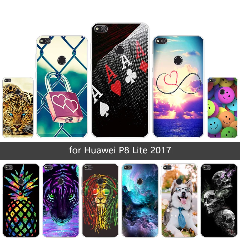 5 2 дюйма для Huawei P8/P9 Lite 2017 Кристальный Тонкий силиконовый чехол Honor 8 гибкий ТПУ