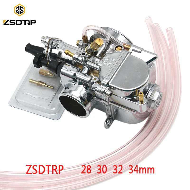 ZSDTRP серебристый 4T мотоцикл PWK 28 30 32 34 мм карбюратор для мотокросса ATV UTV с Power Jet Fit