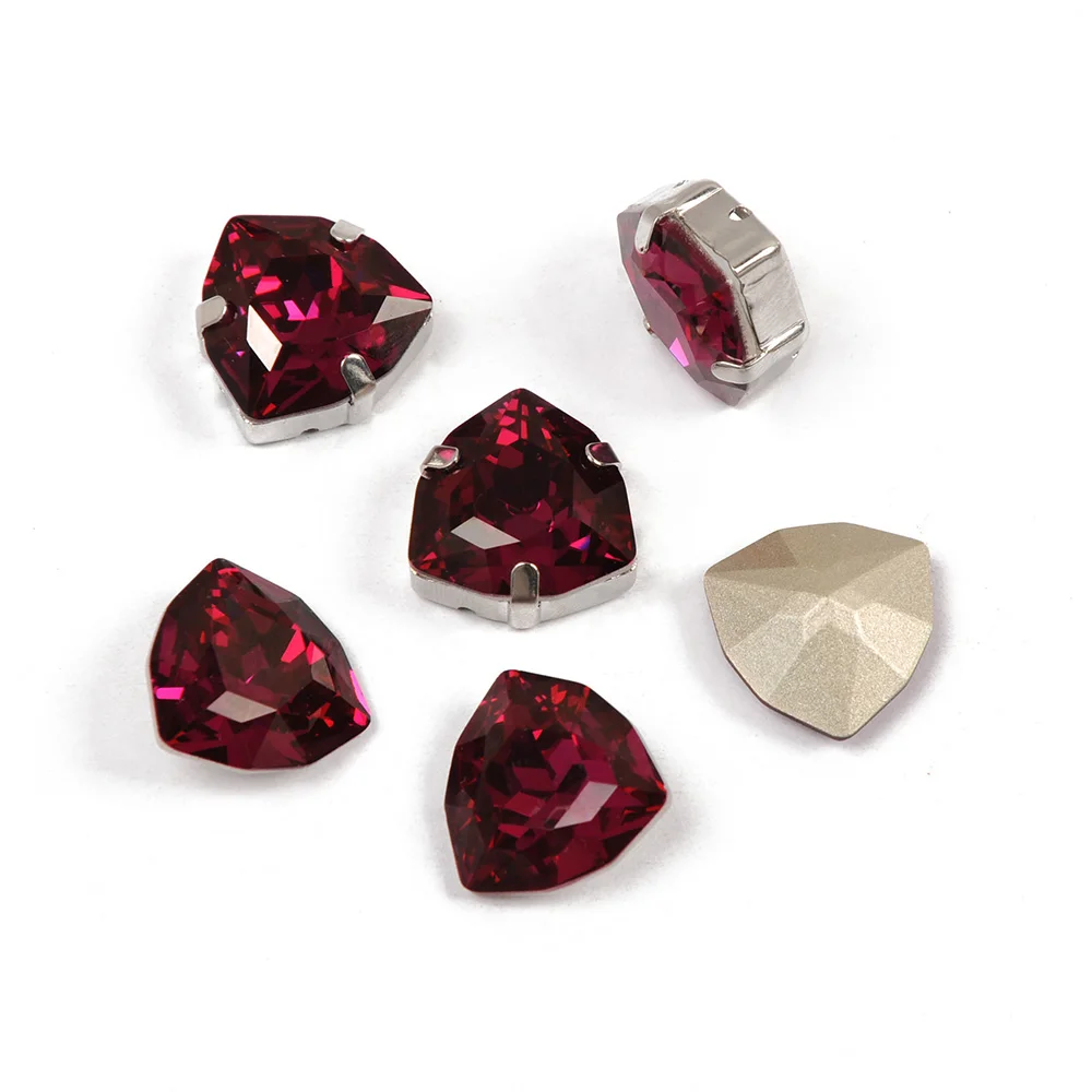 

4706 Trilliant Fancy strass Stones Sew on Rhinestone With Gold Silver Claw Crystal Glass Fuchsia Rhinestones for Craft Clothing