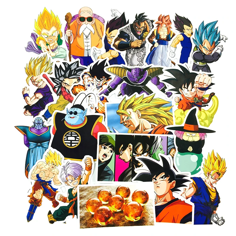 100 шт./лот, аниме, драконий жемчуг, наклейка s Super Saiyan Goku, s Наклейка для сноуборда, багажа, автомобиля, холодильника, ноутбука, DIY Наклейка
