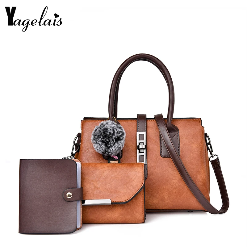 Новые женские сумки 3 комплекта композитная кожаная сумка большие тоут на плечо