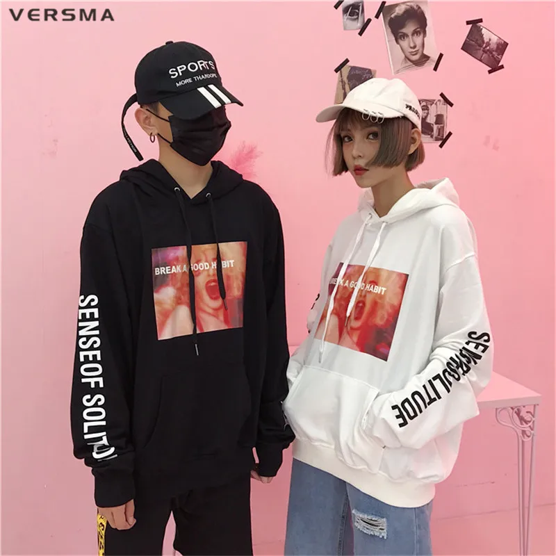 VERSMA 2018 весна обувь в японском стиле Харадзюку на кепки BF с принтом букв толстовки