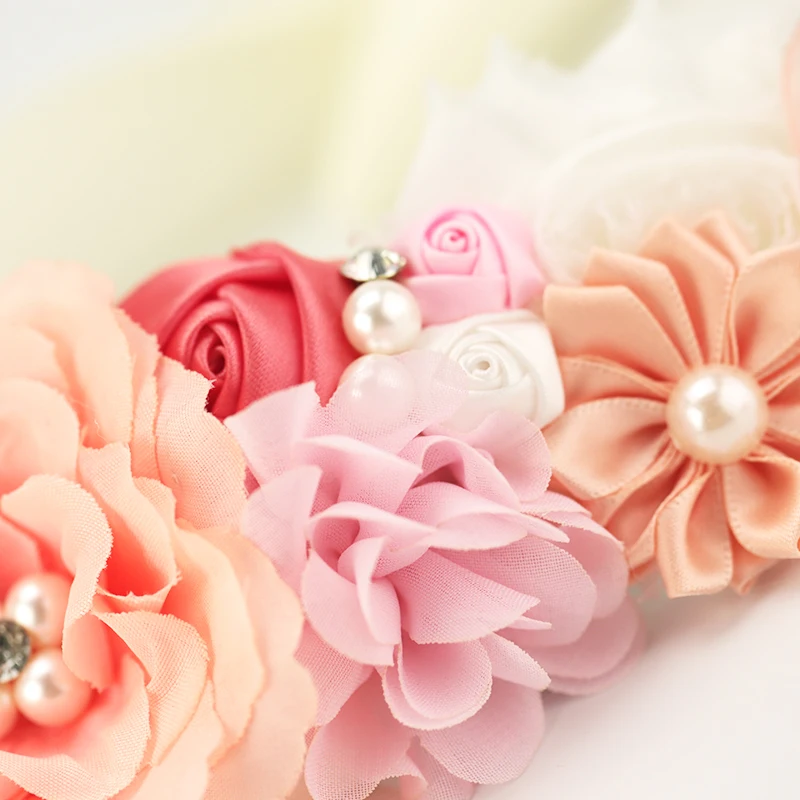 10 шт./лот винтажный коралловый персиковый свадебный пояс с цветами для девушки