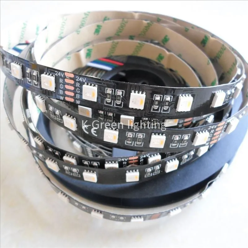 5mX Новое поступление DC24V вход 5050SMD RGBW светодиодный ленты 60 светодиодный/м, 5 м/рулон RGB-WW, RGB-CW, ПХБ черного IP30, IP65, IP67