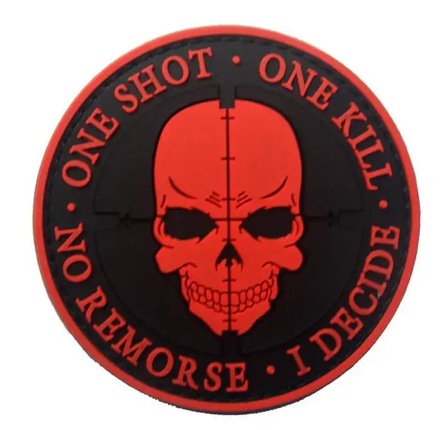One shot one kill Death Skull патчи снайперский Каратель devgru Военный Патч-крючок тактический боевой патч армейский значок для рюкзака
