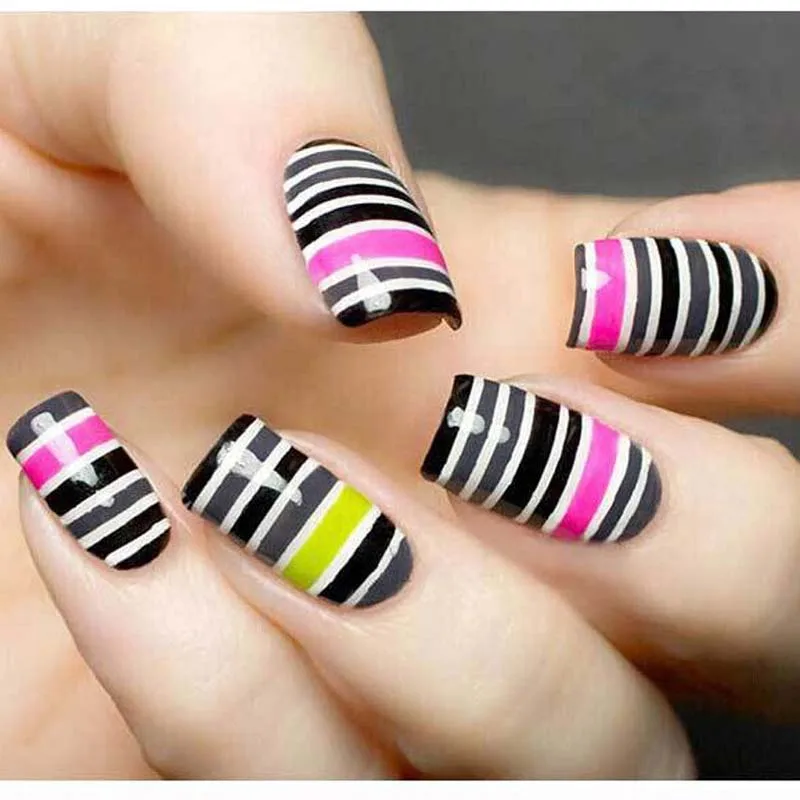 30 рулонов линии для наращивания ногтей стикер ленты 1 мм многоцветные наклейки