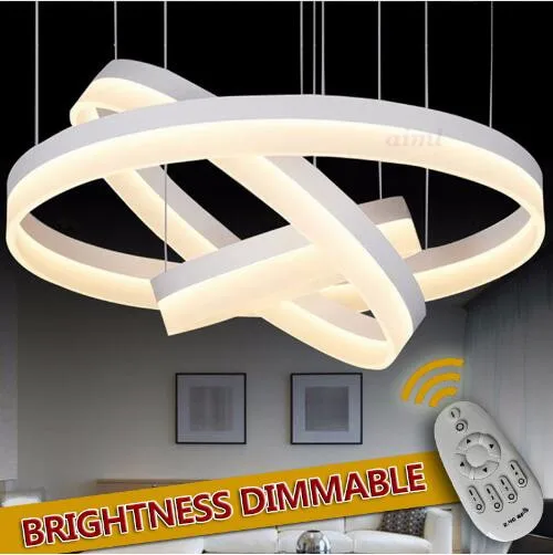 

NEW Modern Chrome lustre chandelier Luxury Ring led lamp Stainless Steel Hanging Light Fixtures Adjustable Chandeliers 90-260V