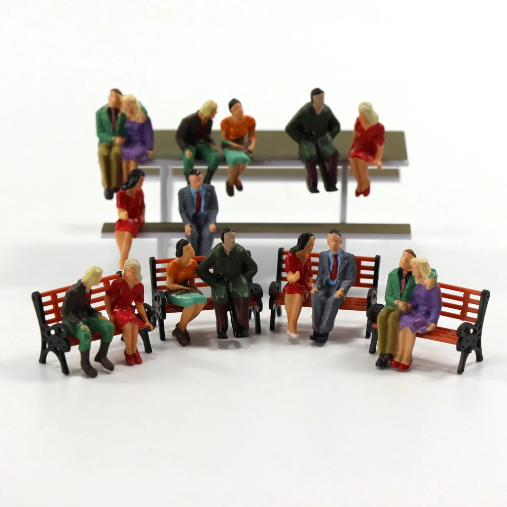 32 шт. модель Railway O scale сидящая фигура 1:43 окрашенная сидячая пара людей P4805|Наборы