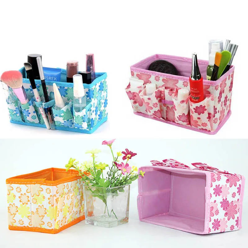 Large Capacity Foldable Multifunction Make Up Cosmetics Storage Box Container Bag Dresser Desktop Cosmetic Makeup Organizer | Дом и сад
