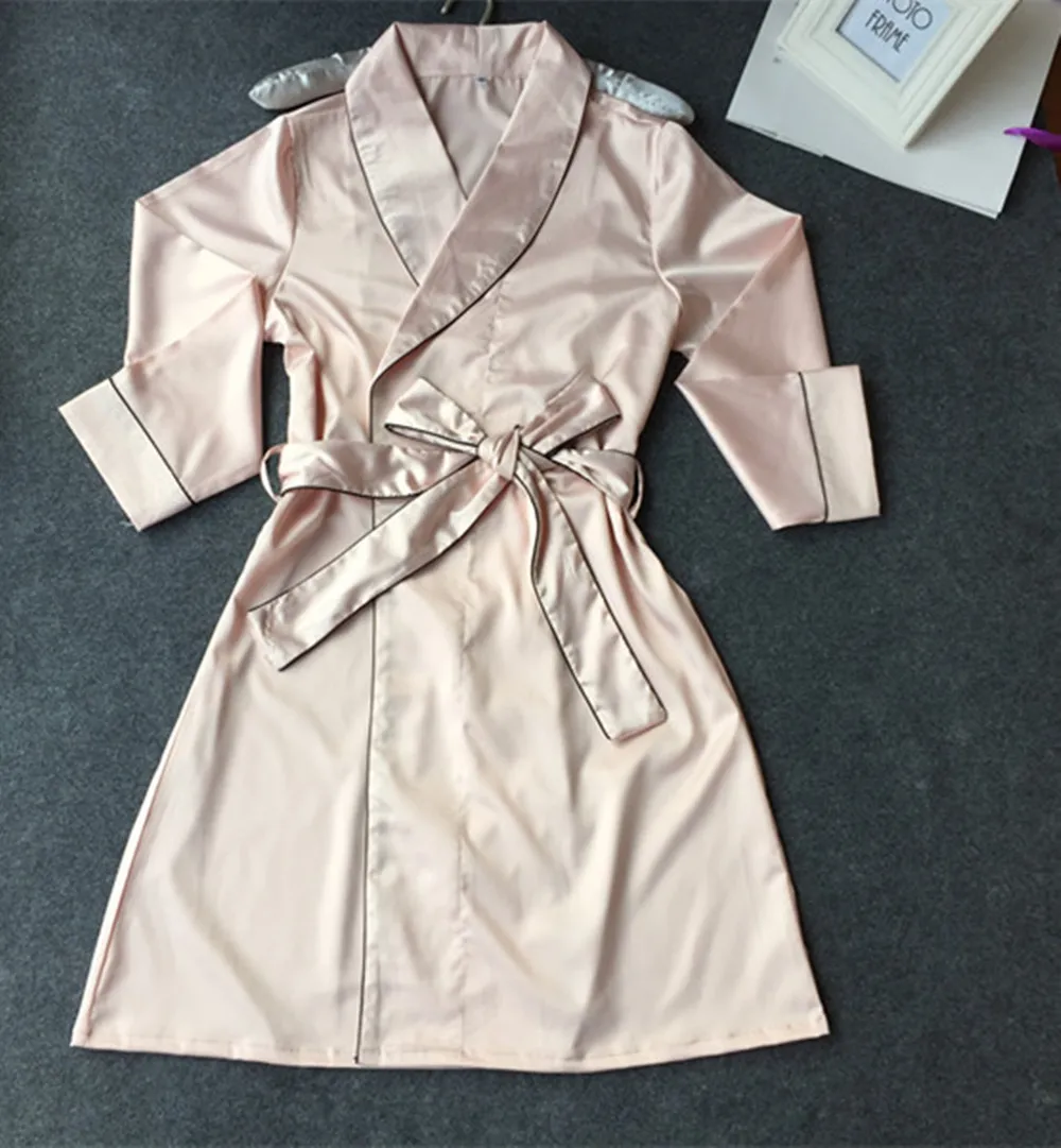 Новый роскошный осенний зимний женский сексуальный атласный шелковый халат