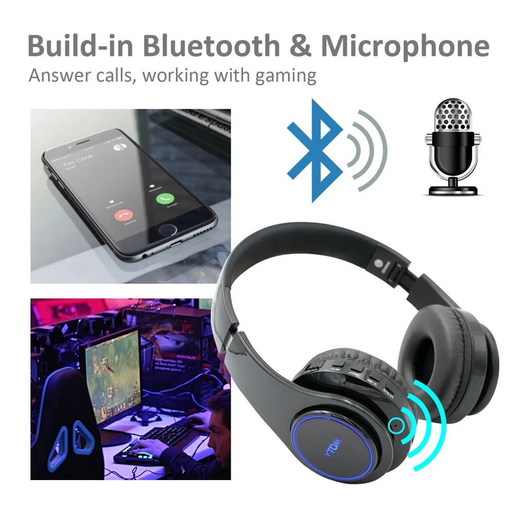 Беспроводные наушники Y1 Bluetooth гарнитура с 7 светодиодами (можно