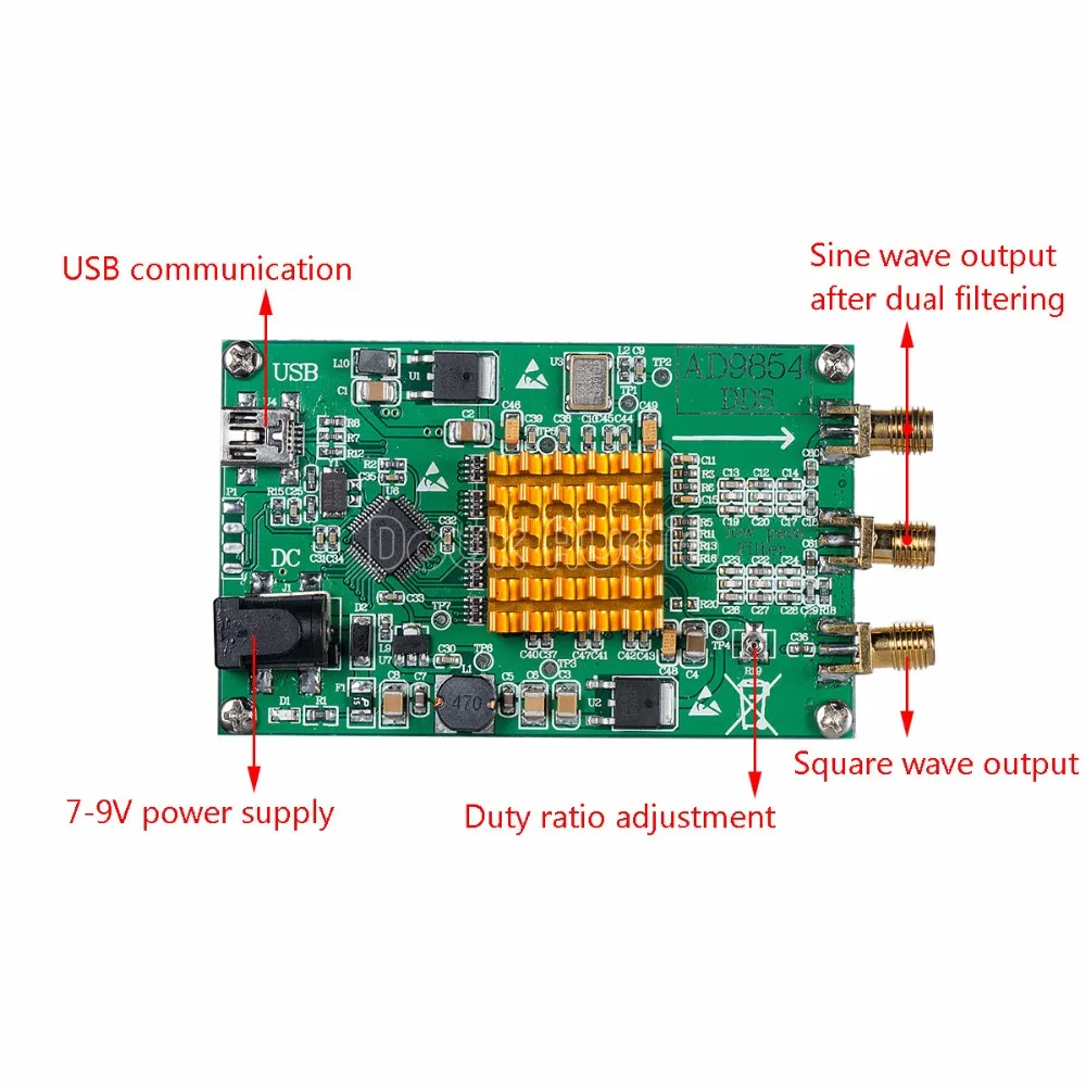 Модуль генератора сигналов AD9854 DDS STM32 SCM/радиатор/Главное управление компьютером |