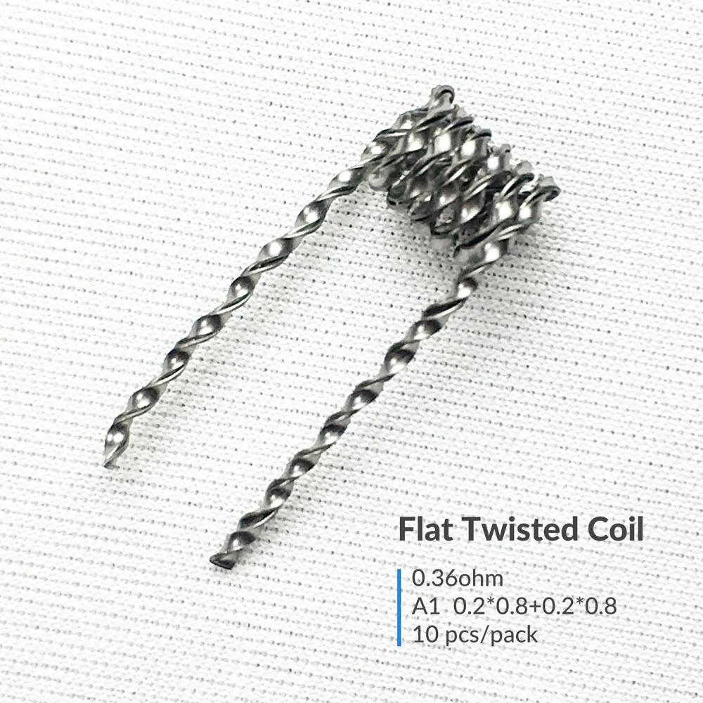 Flat Twisted Volcanee 10 намоток Alien Clapton Flat Twisted Fused Clapton с сопротивлением Quad Тигр нагревательная проволока Vape сопротивление готовых предварительно оборудованная катушка катушки - Цвет: Flat Twisted