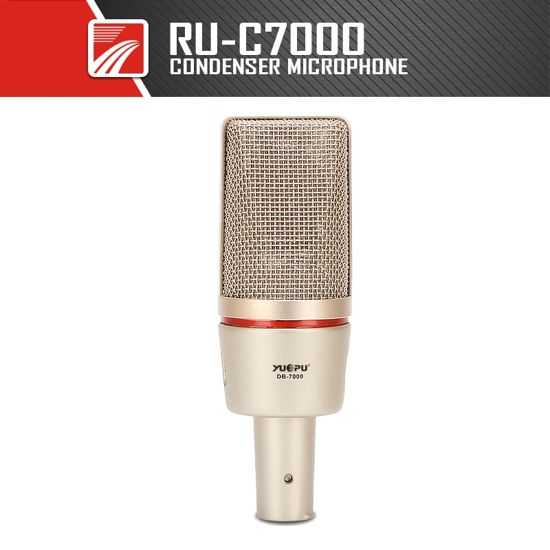 YUEPU C7000 Студийный конденсаторный микрофон с фантомным питанием 48 В запись голоса