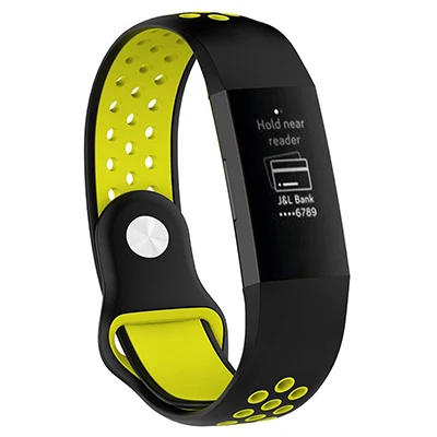 YUEDAER ремешок на запястье для Fitbit Charge 3 Band двойной цвет силиконовый браслет для Fitbit Charge 3 Charge3 ремни спортивный ремешок для часов - Цвет: black yellow