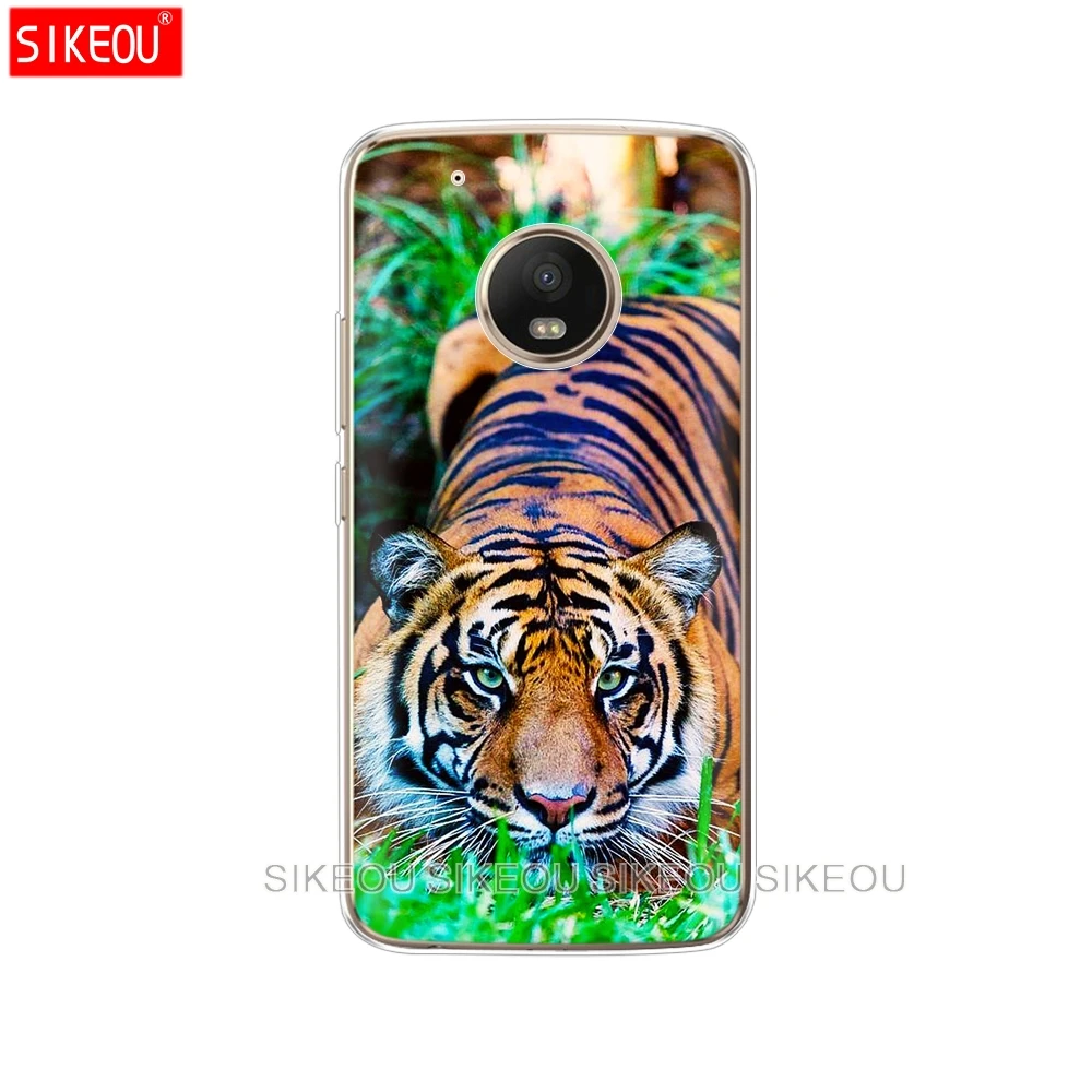 Силиконовый чехол для телефона Motorola Moto G6 G5 G5S Z2 Z3 PLAY PLUS X4 E4 E5 C Lion tiger Fashion Lovely
