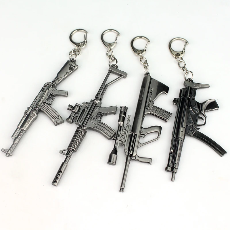 Лидер продаж AK47 серый цвет с красноватым отливом брелок модные CF крест огнестрельное оружие Брелок человек из мультфильма «Время приключений» автомобильный брелок для ключей кольцо ювелирные изделия подарок мужчине