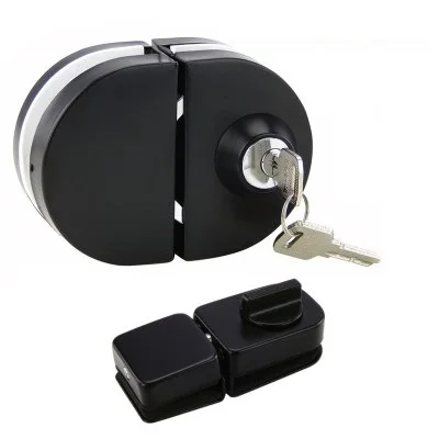 Double Latch Матовые черные входные ворота из нержавеющей стали 10-12 мм стеклянные дверные замки W стеклянная дверная защелка - Цвет: Double Latch