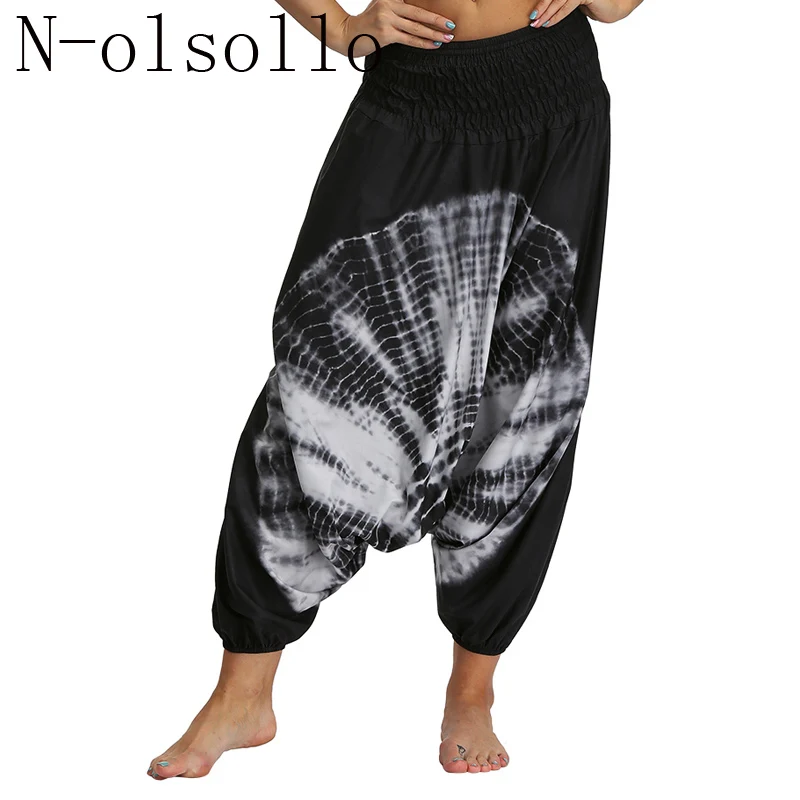 N-olsollo Tie-dyed серия шаровары 6 дизайн фитнес широкие брюки женские/мужские повседневные брюки высокая талия Jogger летние брюки