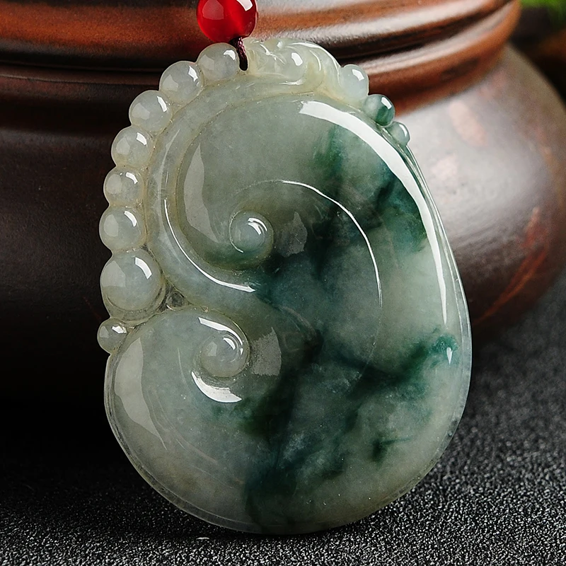 Товары Подвеска Из бирманского нефрита с нефритом Ruyi подвеска в виде цветка