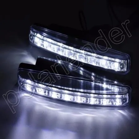 

New 2Pcs Universal Car Running Lights 8 LED Daylight Kit Super White 12V DC Head Lamp