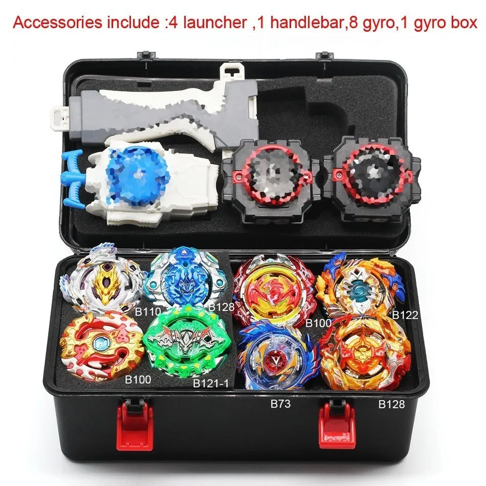 1 комплект 7 стилей Beyblade Burst B127 128 129 Металл Fusion 4d с 4 средство для запуска Beyblade Burst спиннинг Топ Рождественский подарок для детей игрушка