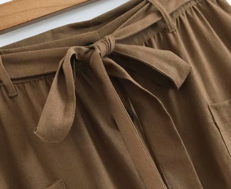 Popular new XQ8-48-9363 European and American fashion linen skirt | Женская одежда