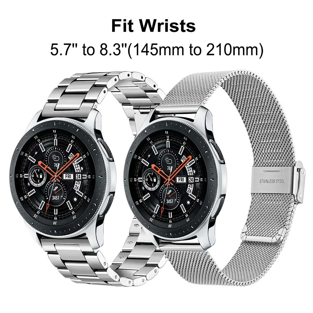 2 шт. сетчатый и Soild ремешок из нержавеющей стали 22 мм для samsung Galaxy Watch 46 мм/gear S3/huawei Watch GT Band ремешок