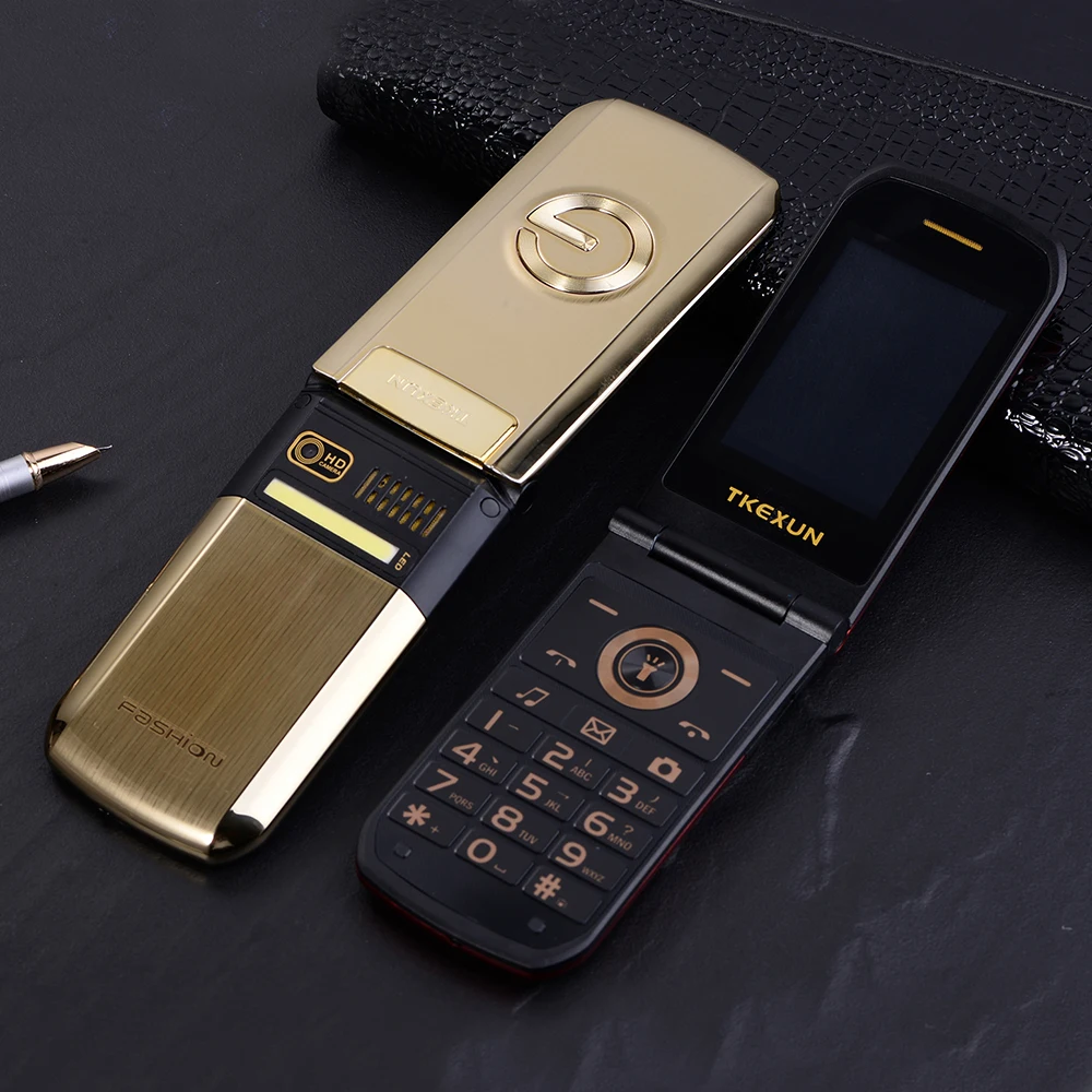 TKEXUN G9000 тонкий раскладной металлический фонарь с двумя Sim картами для пожилых
