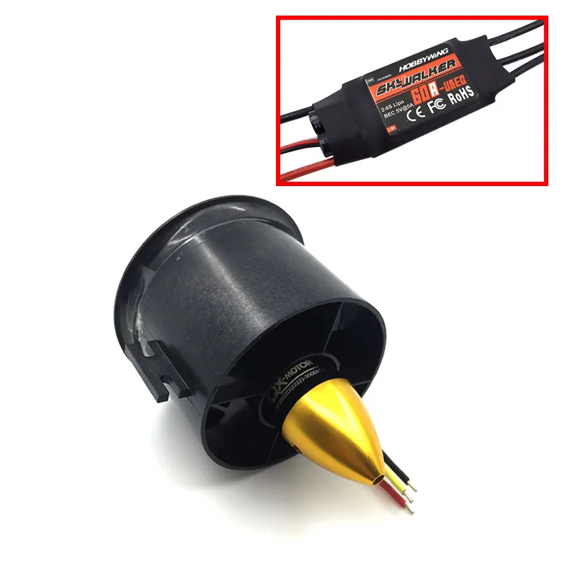 QX MOTOR Brand 1 комплект 70 мм воздуховод вентилятор 2822 кв двигатель Spindle 4mm Motor W/ 60A esc для