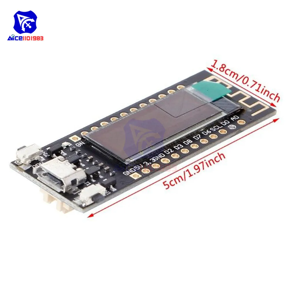 ESP8266 wifi макетная плата 32MB Flash CP2014 NodeMcu модуль для Arduino IOT TTGO Интернет вещей 0,9" синий oled-дисплей