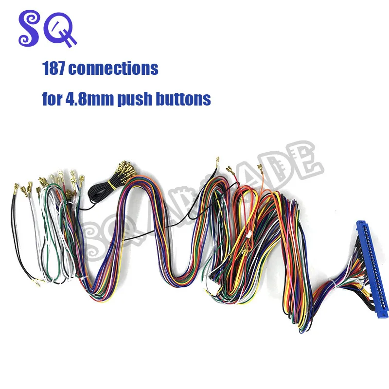 big conncectors Жгут проводов для Jamma с 5 6 кнопок действия провода Jamma 28 pin с 5 6 кнопок провода для аркадной игровой машины аксессуары для шкафов - Цвет: big conncectors