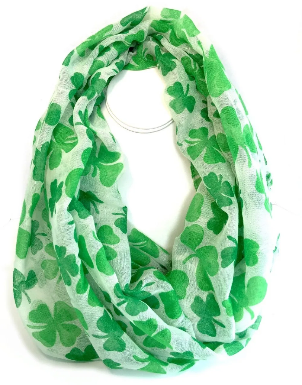 Безграничный шарф Lucky Four Leaf Clover легкий для весны или лета|infinity scarf|scarf scarvesclover scarf |