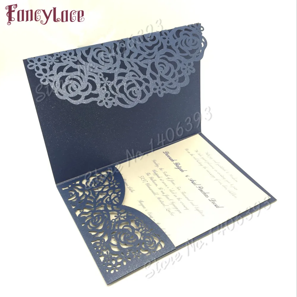 Лазерная резка наборы свадебных приглашений свадебные кружевные цветы карты