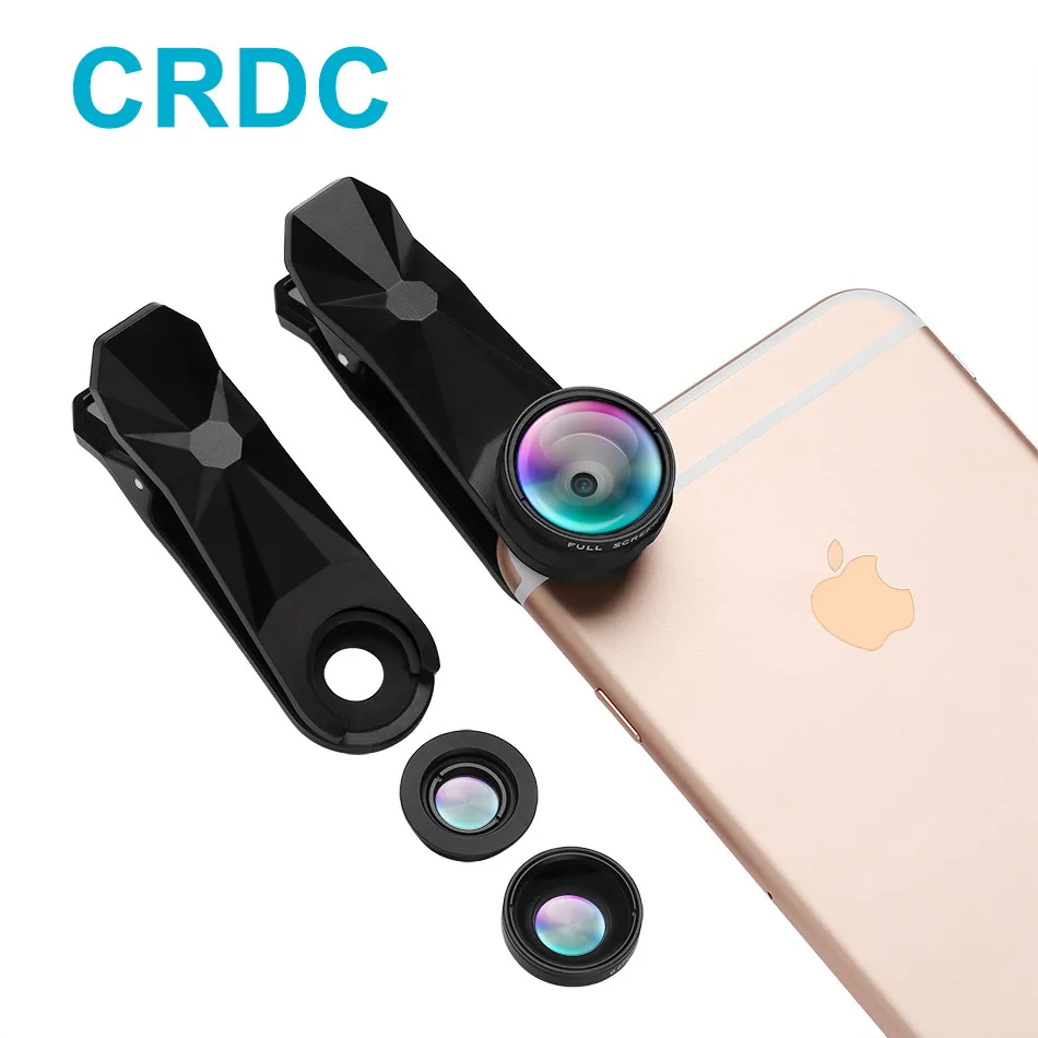 CRDC Универсальный мини рыбий глаз 3 в 1 Набор линз для сотового телефона 180 градусов
