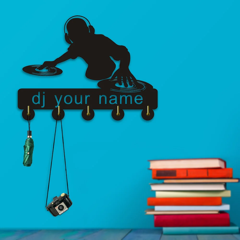 

DJ Your Name Wall Decor Hooks Customize Household Door Decor Hooks Multi-purpose Wall Coat Bags Clothes Hook Keys Holder