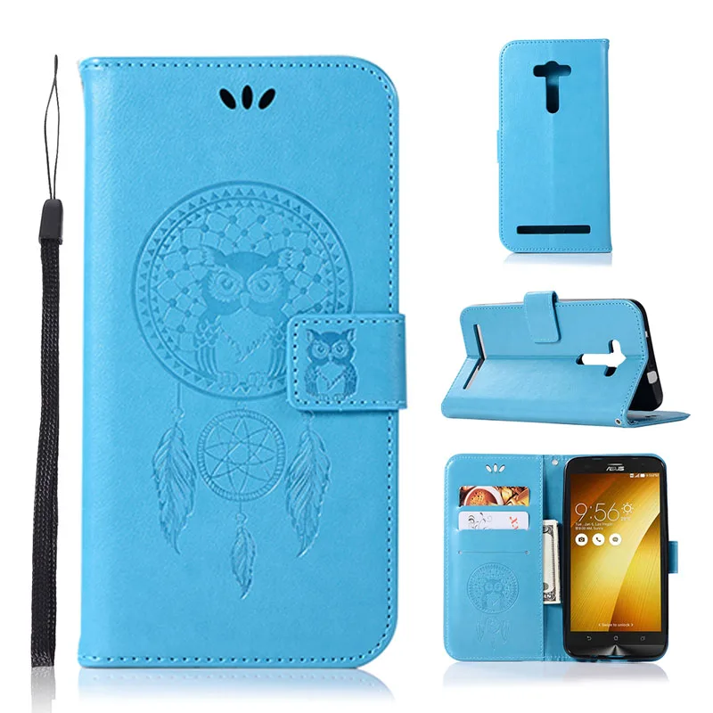 Asus Zenfone 2 Laser ZE500KL ZE500KG Flip Case Cover Zenfone 2 ZE550KL Cute Owl Phone Cases Asus Z00ED Z00LD Leather Case Coque