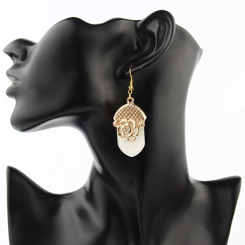 2018 Design Geometric Big Round Circle Acetate Acid Metal Rose Splicing Drop Earring Oval Acrylic Earrings For Women Girl | Украшения и