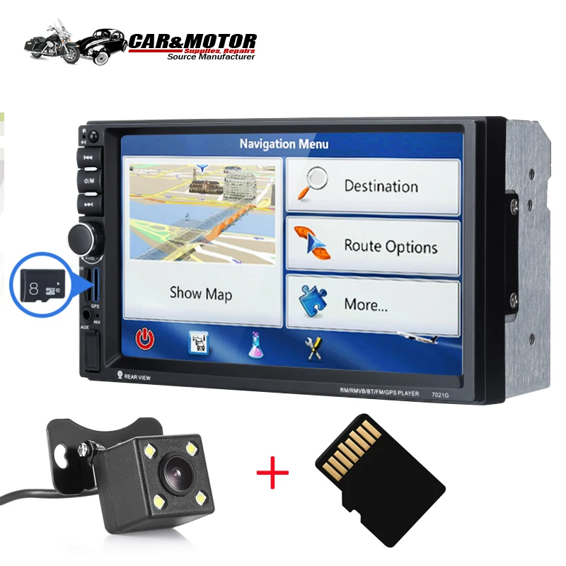 Универсальный мультимедийный плеер 7021G 7-дюймовый сенсорный экран GPS Bluetooth