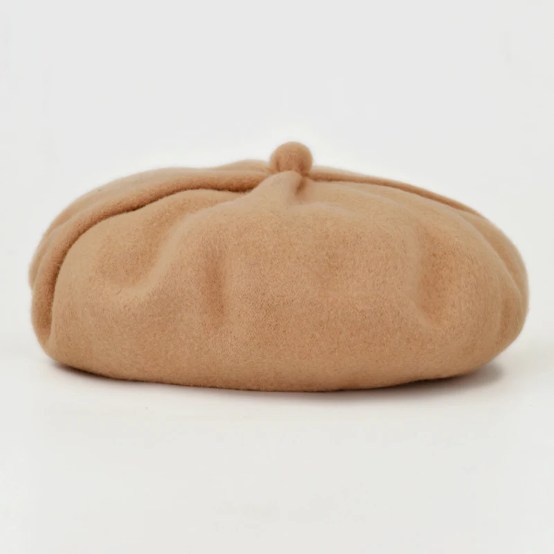 Стиль, шерстяная винтажная теплая шерстяная зимняя Женская беретка, французская Шапка-бини, шапка для милой девушки, подарок, весенние и осенние шапки - Цвет: brown