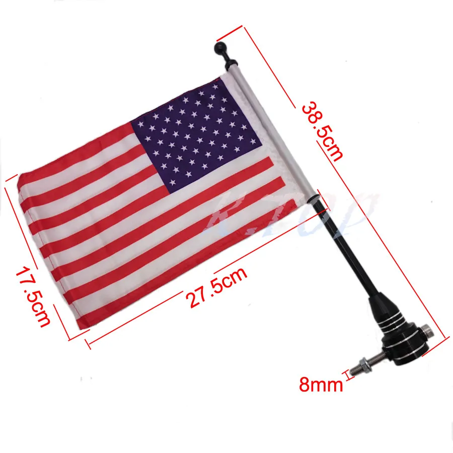 Мотоциклы черного цвета с ЧПУ заднее боковое Крепление багажная стойка Флаг США