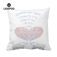 custom baby pillow case boy and girl brith printed canvas cotton polyester cushion cover elephant decorative pillow cover love