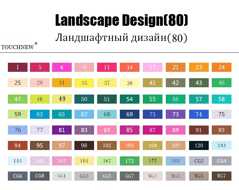 TOUCHNEW 60/80/168 Цвета набор маркеров для живописи на спиртовой основе двойной головой манги дизайн школьный рисунок эскиз Маркеры Ручка товары для рукоделия - Цвет: 80 Landscape set