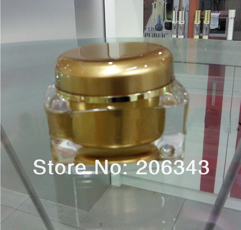 

50G gold acrylic square cream bottle,cosmetic container,,cream jar,Cosmetic Jar,Cosmetic Packaging