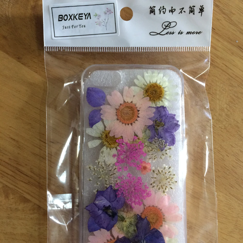 Boxkeya 100% DIY Handmade Natural Real Dried Flowers Cases For iphone X 6S 7 Plus 8 5S Clear Soft TPU Back Cover Coque |