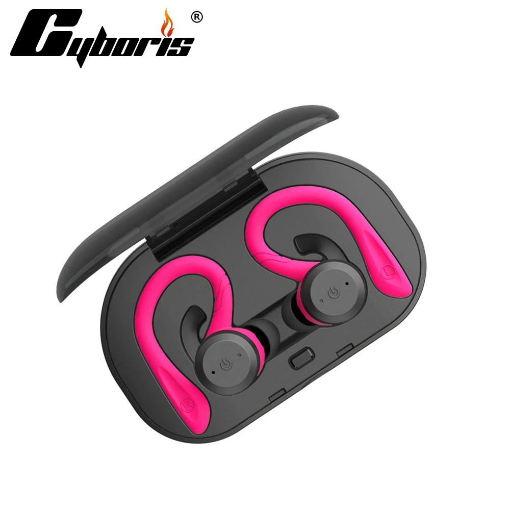 CYBORIS Bluetooth мини наушники с ушным крючком V5.0 настоящие беспроводные
